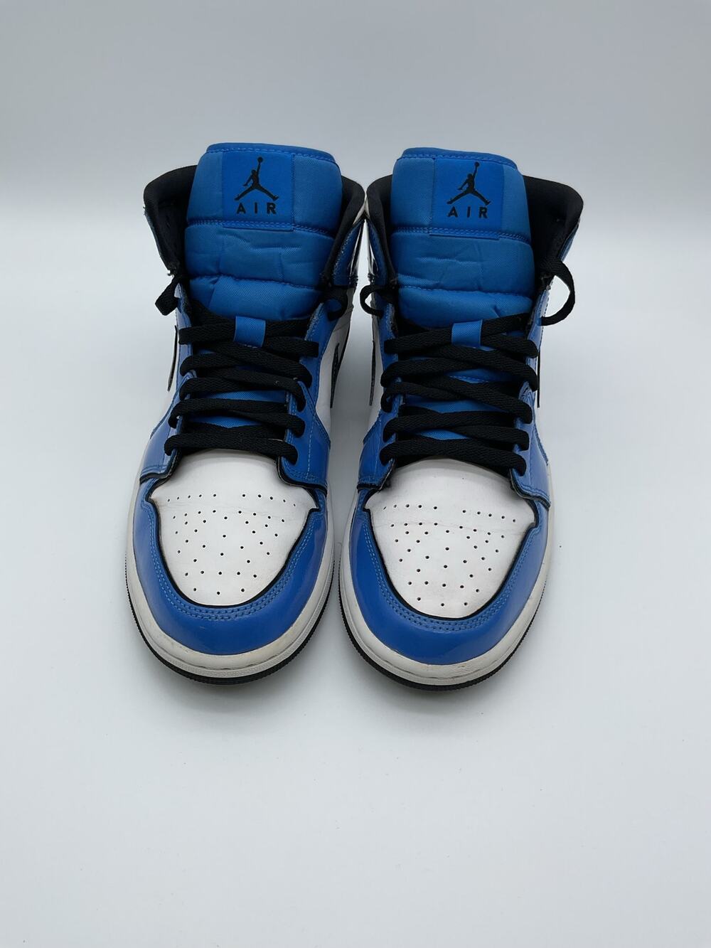 Air Jordan 1 Mid SE Signal Blue Patent Men’s 10 DD6834-402 Blue White Black